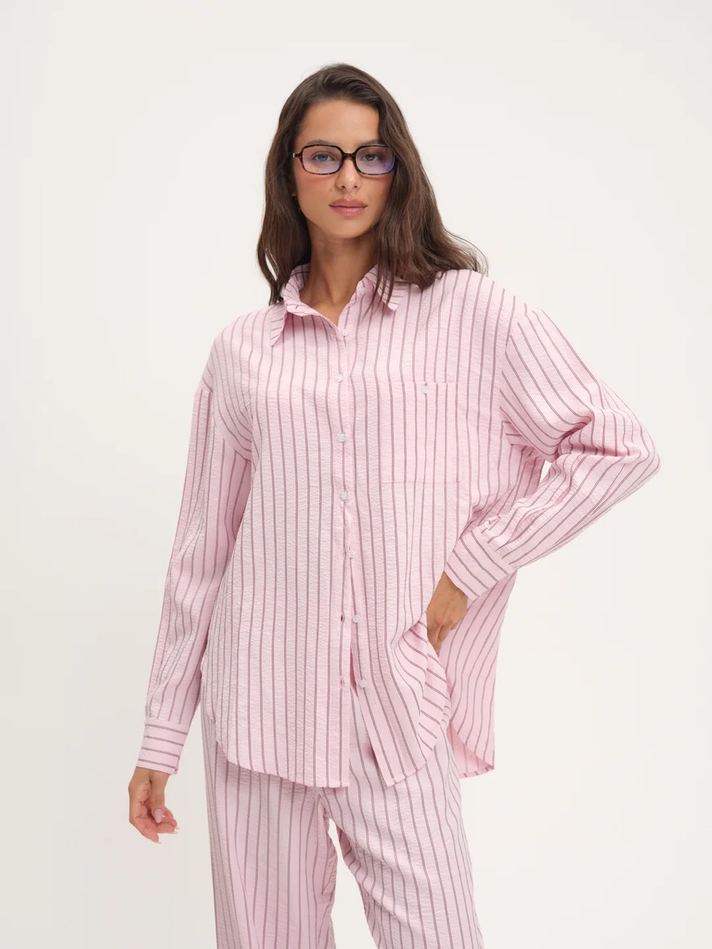 For Love & Lemons Mindy Button-Down Shirt In Pink Size Small